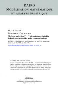 discontinuous-Galerkin finite element method for scalar conservation ...