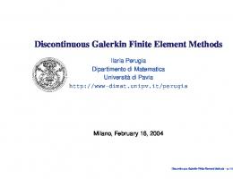 Discontinuous Galerkin Finite Element Methods