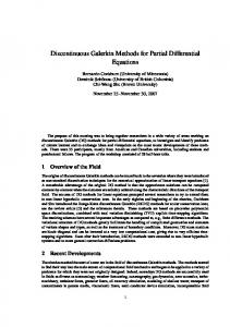 Discontinuous Galerkin Methods for Partial Differential Equations