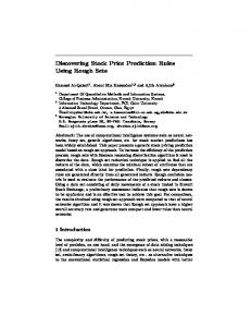 Discovering Stock Price Prediction Rules Using Rough Sets - CiteSeerX