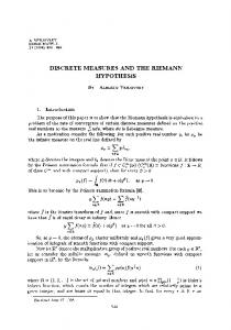 discrete measures and the riemann hypothesis - Project Euclid