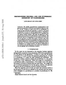 DISCRETENESS CRITERIA AND THE HYPERBOLIC GEOMETRY OF ...