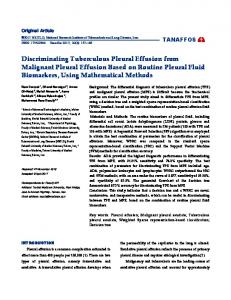 Discriminating Tuberculous Pleural Effusion from Malignant Pleural ...