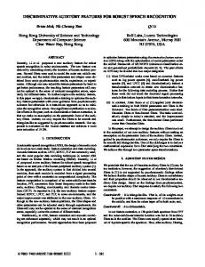 DISCRIMINATIVE AUDITORY FEATURES FOR ROBUST SPEECH