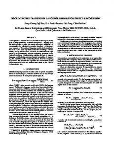 Discriminative Training of Language Models for Speech Recognition