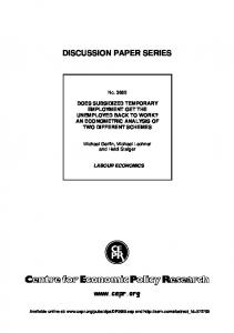 discussion paper series - SSRN papers