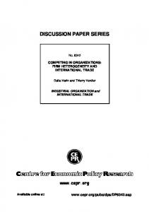 discussion paper series - (SSRN) Papers