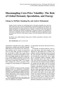 Disentangling Corn Price Volatility: The Role of ... - AgEcon Search