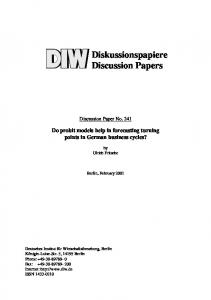 Diskussionspapiere Discussion Papers