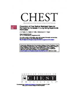 Dismutase Permeability Increases in Lung Using ...