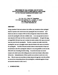 Dispersion of UO2F2 Aerosols and HF Vapor in ...