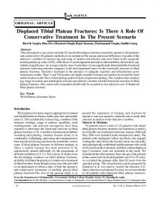 Displaced Tibial Plateau Fractures