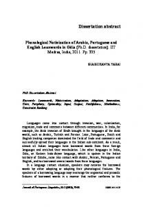 Dissertation abstract - Journal of Portuguese Linguistics