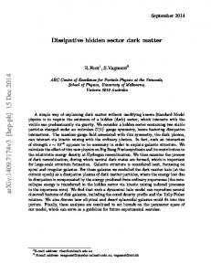 Dissipative hidden sector dark matter