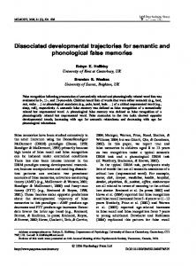 Dissociated developmental trajectories for semantic and phonological ...