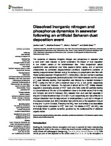 Dissolved inorganic nitrogen and phosphorus ... - Semantic Scholar