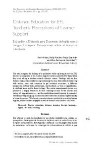 Distance Education for EFL Teachers - ERIC