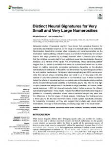 Distinct Neural Signatures for Very Small and Very ... - Semantic Scholar