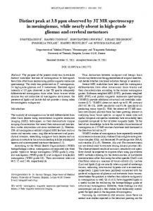 Distinct peak at 3.8 ppm observed by 3T MR ... - BioMedSearch