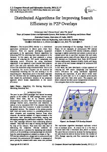 Distributed Algorithms for Improving Search Efficiency ... - MECS Press