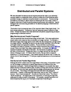 Distributed and Parallel Systems