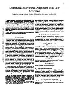 Distributed Interference Alignment with Low Overhead - arXiv