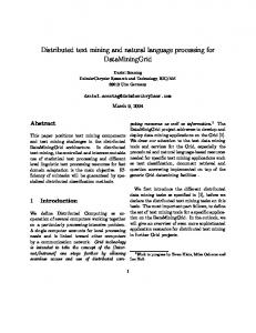 Distributed text mining and natural language processing for ... - DFKI