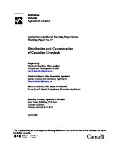 Distribution and Concentration of Canadian Livestock - AgEcon Search