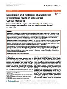 Distribution and molecular characteristics of rickettsiae found in ticks