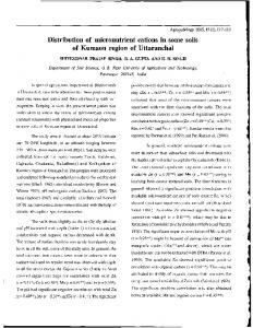 Distribution of micronutrient cations in some soils of