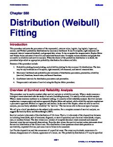 Distribution (Weibull) Fitting