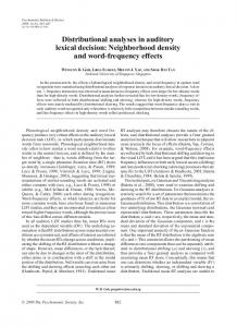 Distributional analyses in auditory lexical decision ... - Springer Link