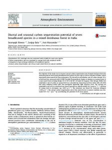 Diurnal and seasonal carbon sequestration potential ...