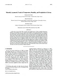 Diurnally Asymmetric Trends of Temperature, Humidity, and ...