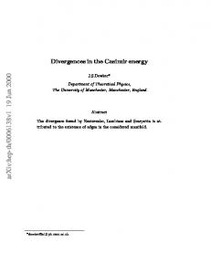 Divergences in the Casimir energy