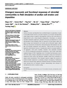 Divergent taxonomic and functional responses ... - Wiley Online Library