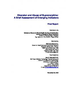 Diversion and Abuse of Buprenorphine