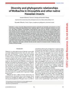 Diversity and phylogenetic relationships of Wolbachia in Drosophila ...