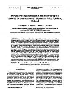 Diversity of cyanobacteria and heterotrophic bacteria in cyanobacterial ...