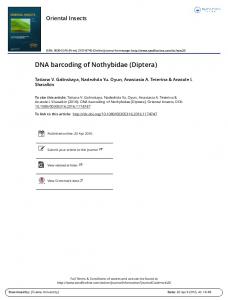 DNA barcoding of Nothybidae (Diptera)