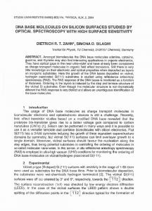 DNA BASE MQLECULES ON SILICON SURFACES ... - TU Chemnitz