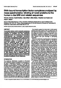 DNA-bound transcription factor complexes analysed ... - BioMedSearch