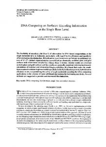 DNA Computing on Surfaces - Research Group of Prof. Robert M. Corn