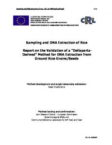 DNA Extraction - EU-RL GMFF