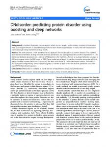 DNdisorder: predicting protein disorder using ...