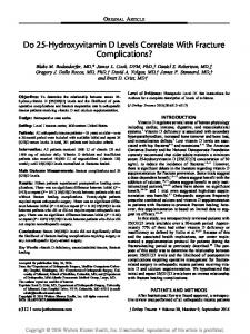Do 25-Hydroxyvitamin D Levels Correlate With ... - IngentaConnect