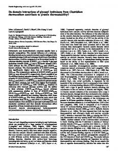 Do domain interactions of glycosyl hydrolases from ... - Oxford Academic