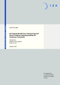 Do Dropouts Benefit from Training Programs? Korean Evidence ... - IZA