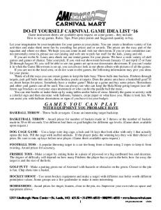 DO-IT YOURSELF CARNIVAL GAME IDEA LIST GAMES YOU CAN ...