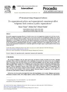 Do Organizational Politics and Organizational ... - ScienceDirect